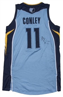 2011 Mike Conley Game Used & Signed Memphis Grizzlies Blue Alternate Jersey (Player LOA & JSA)